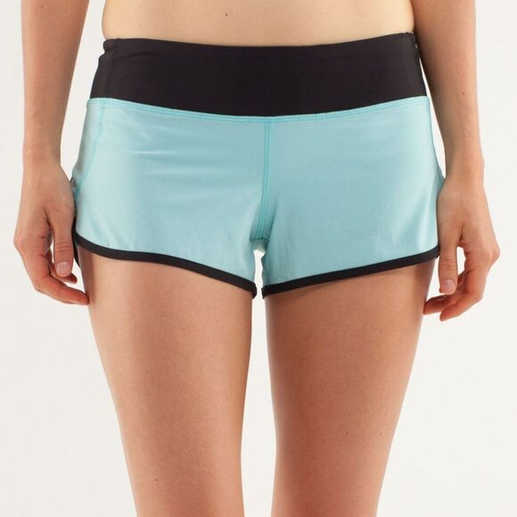Lululemon Run: Speed Short in Angel Blue / Black Size 8 - Picture 1 of 11